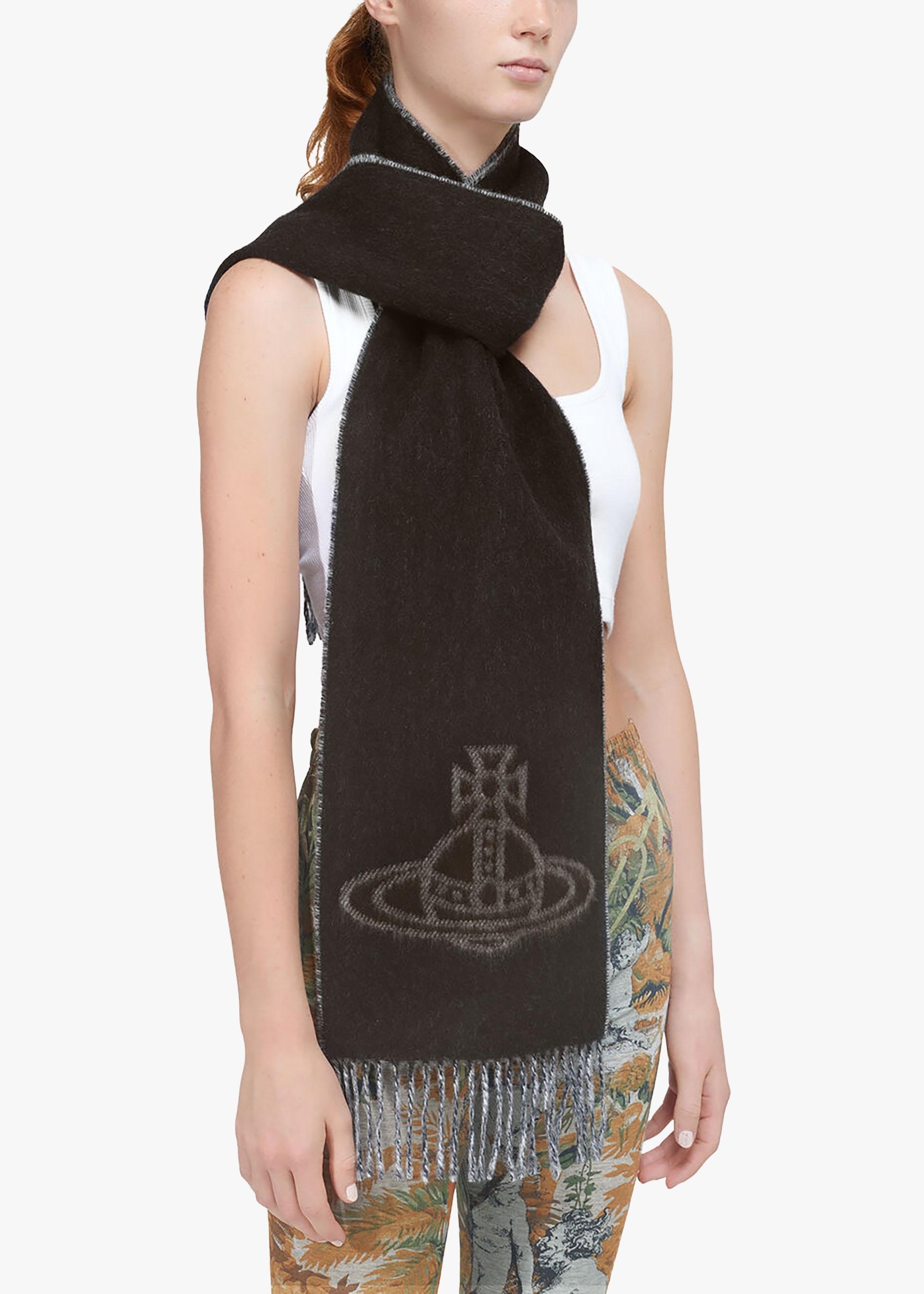 Vivienne Westwood Double Logo Wool Scarf in White for Men