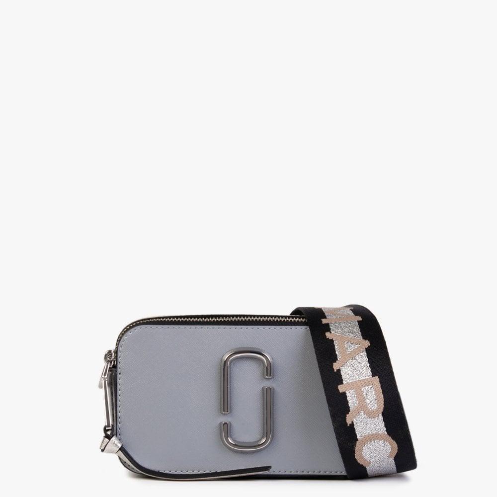 Marc Jacobs The Snapshot Logo Strap Wolf Grey Multi Leather Camera Bag