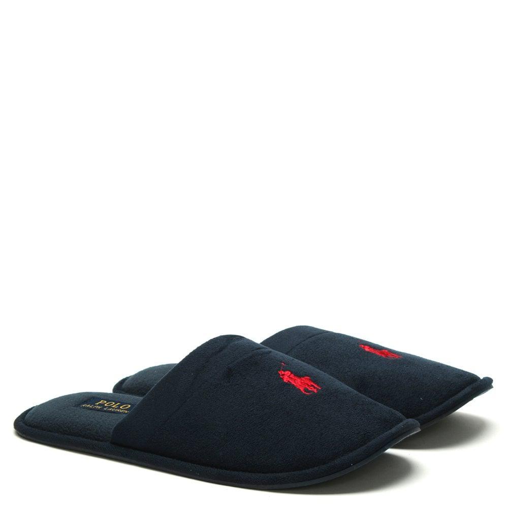 Polo Ralph Lauren Fleece Men's Sunday Scuff Navy Slippers in Blue for ...