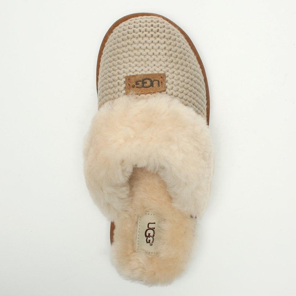 UGG Cozy Knit Cream Sheepskin Slippers in Natural Lyst