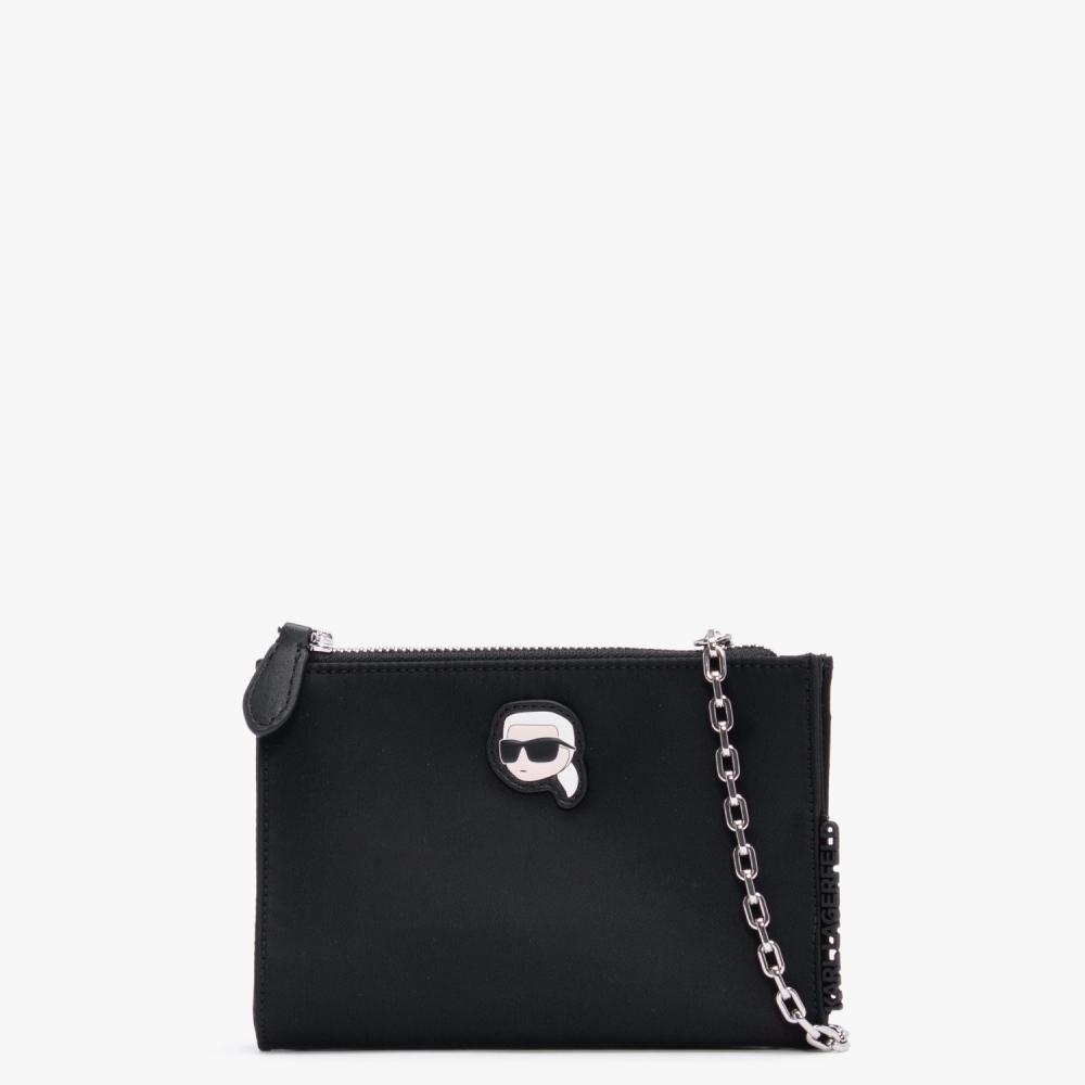 Karl Lagerfeld K/iconik 2.0 Black Nylon Pochette Bag | Lyst