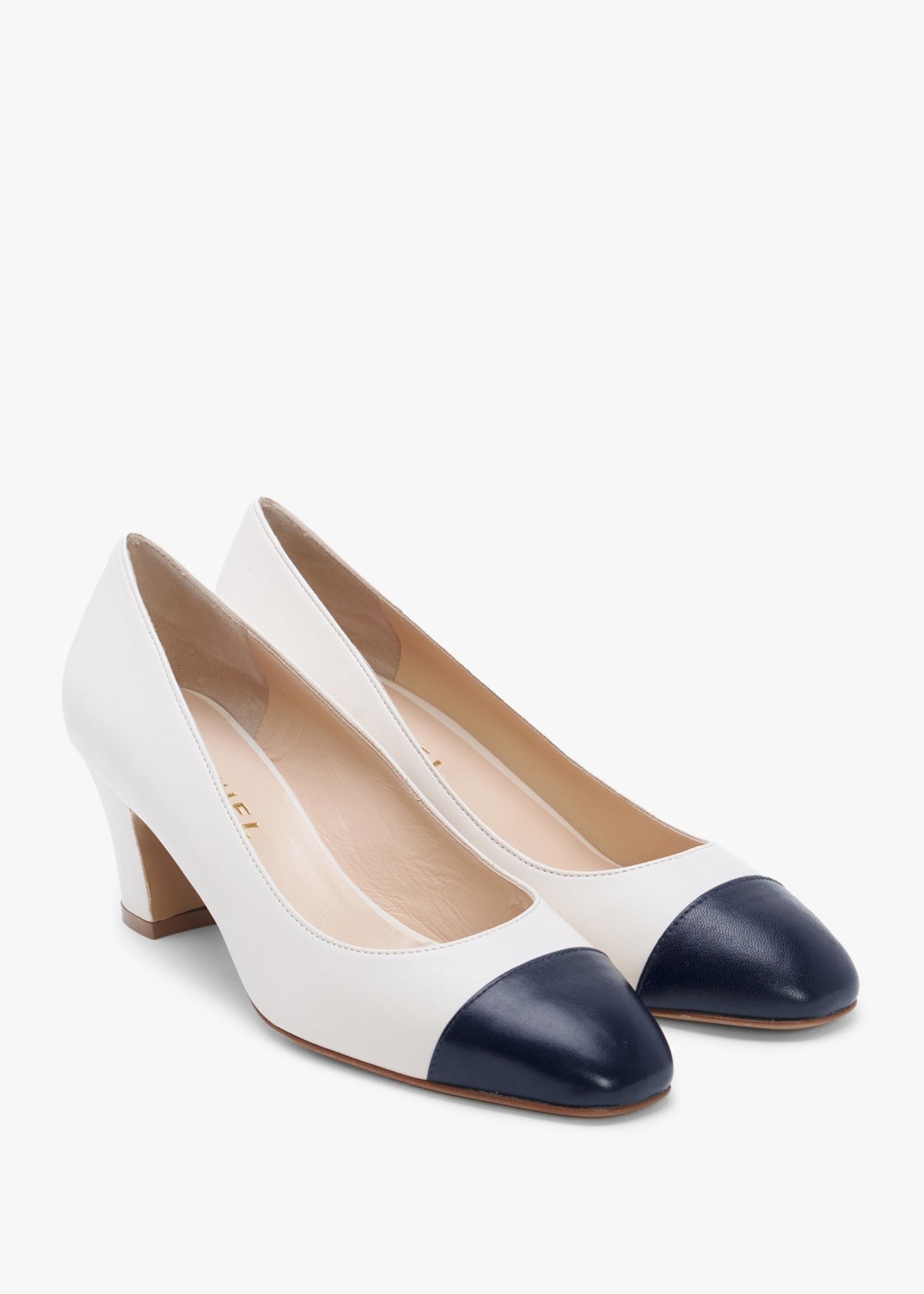 OFFICE Marne Cross Strap Court Heels Cream Leather - Heels