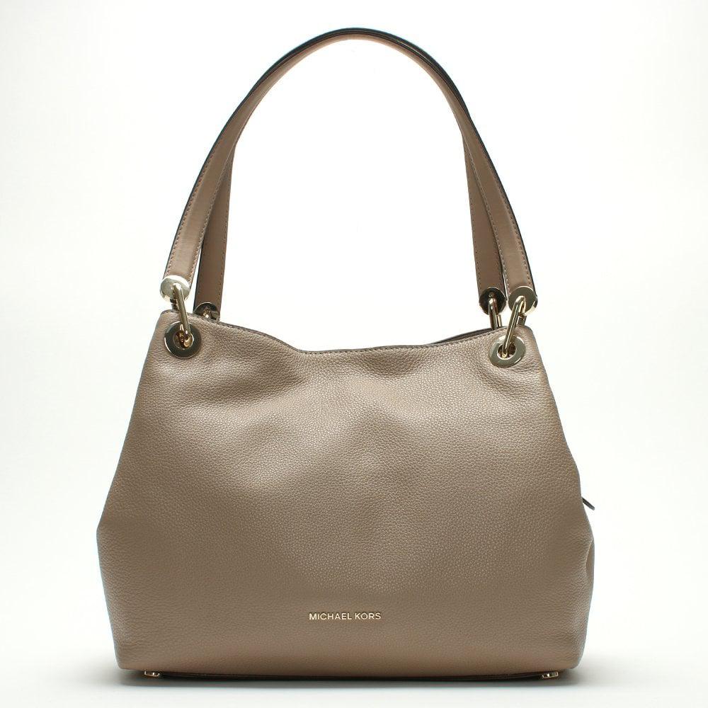 Michael Kors Raven Large Truffle Leather Shoulder Bag in Brown | Lyst Canada