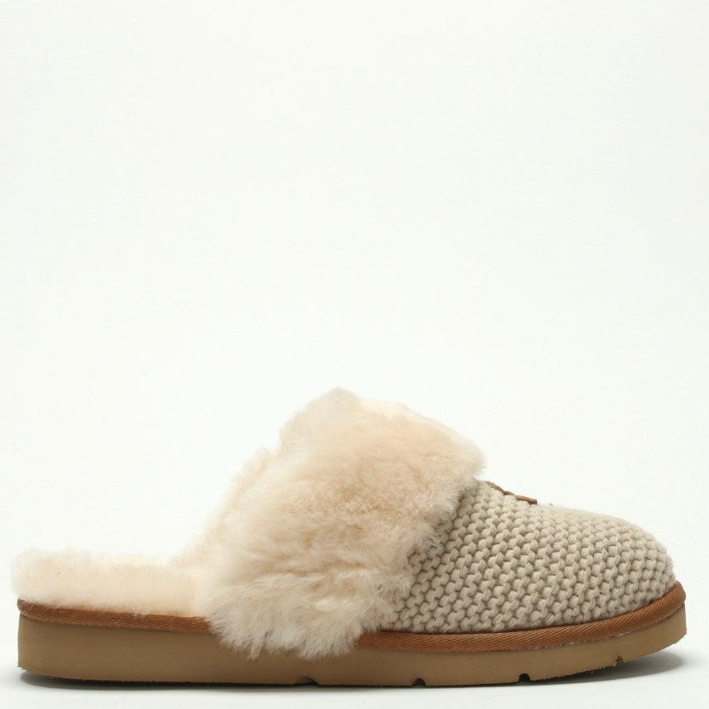 UGG Cozy Knit Cream Sheepskin Slippers in Natural Lyst
