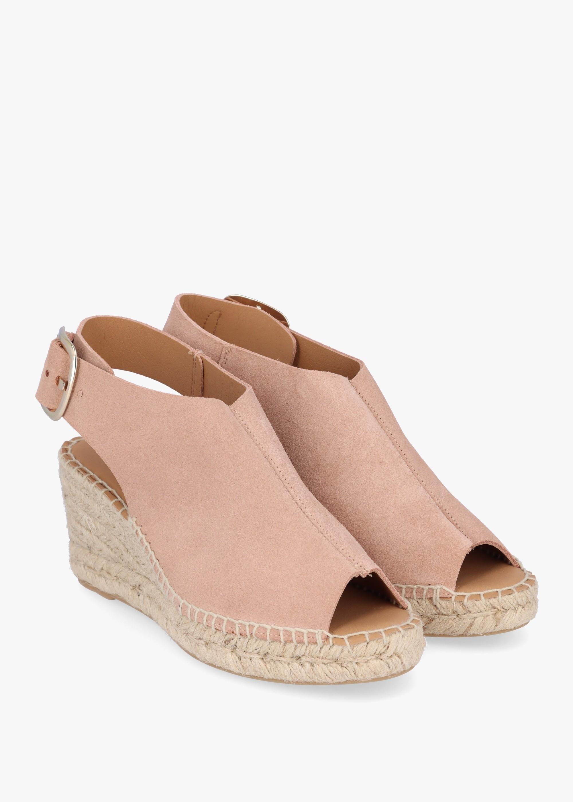 Daniel Kathie Nude Suede Peep Toe Sling Back Wedge Espadrilles in Grey |  Lyst UK