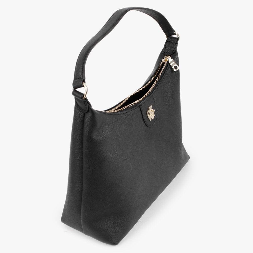 DKNY Large Carol Black Leather Pochette Bag | Lyst