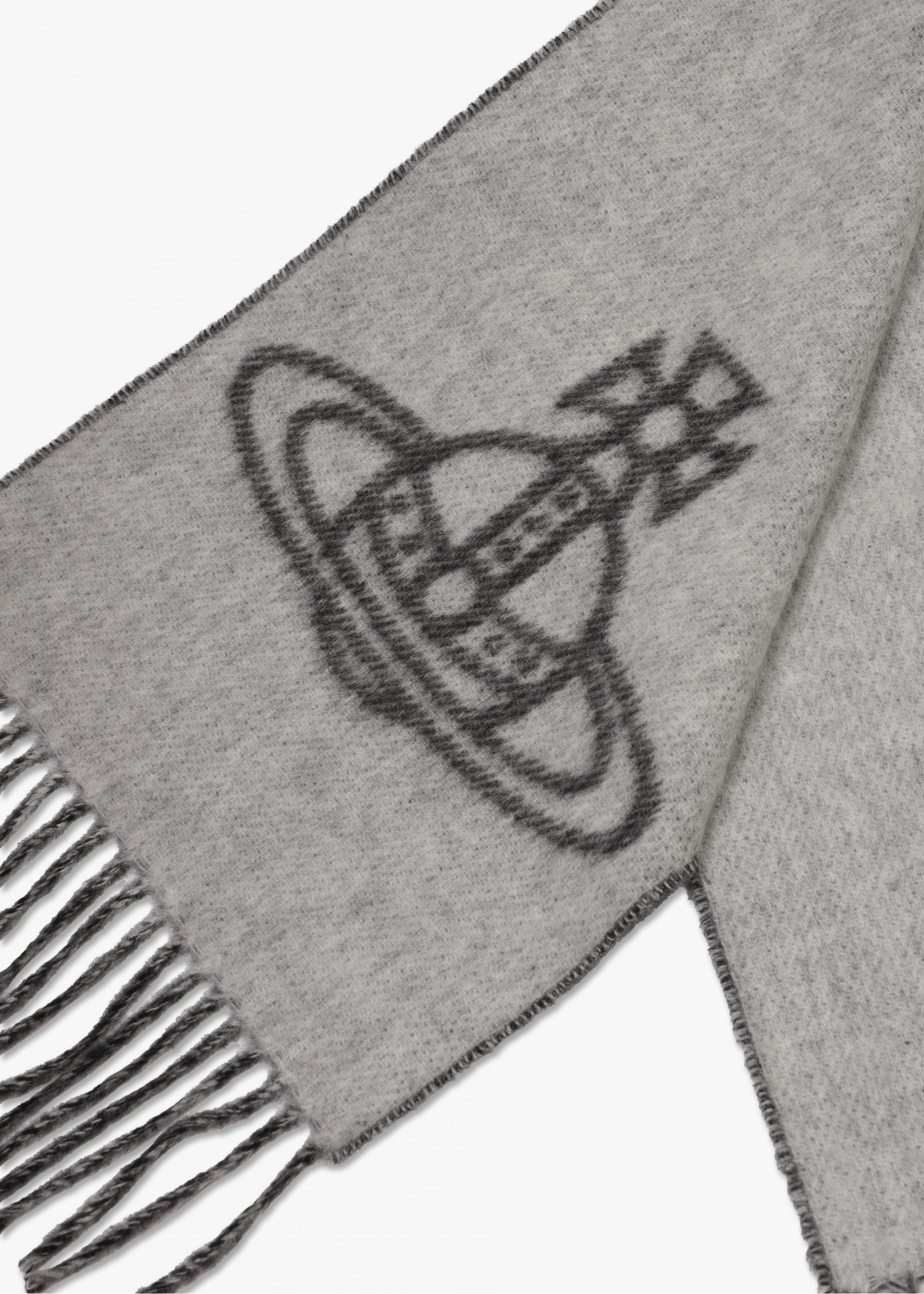【Vivienne Westwood】 (W) Double Logo Scarf Off White Brown Double Logo Scarf in OFF-WHITE | Vivienne Westwood®