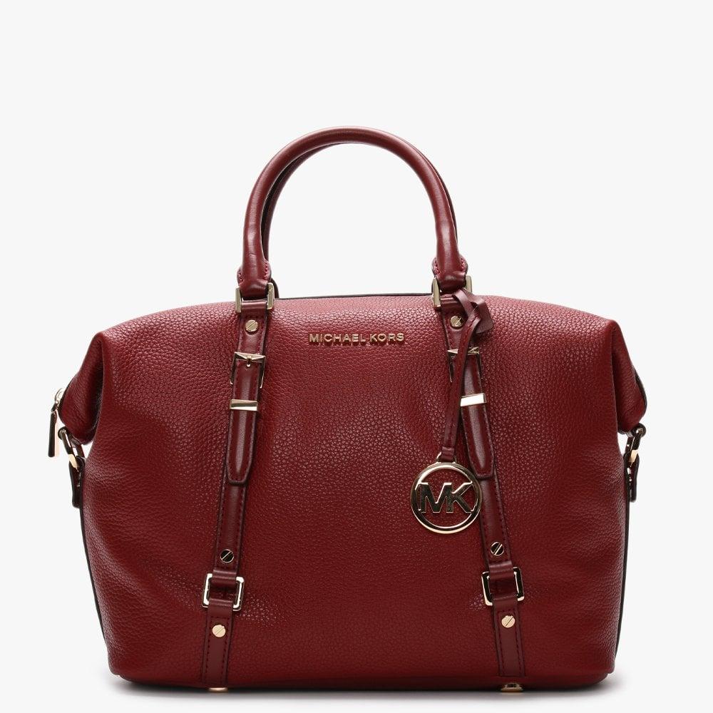 Michael Kors Bedford Legacy Brandy Pebbled Leather Dome Satchel