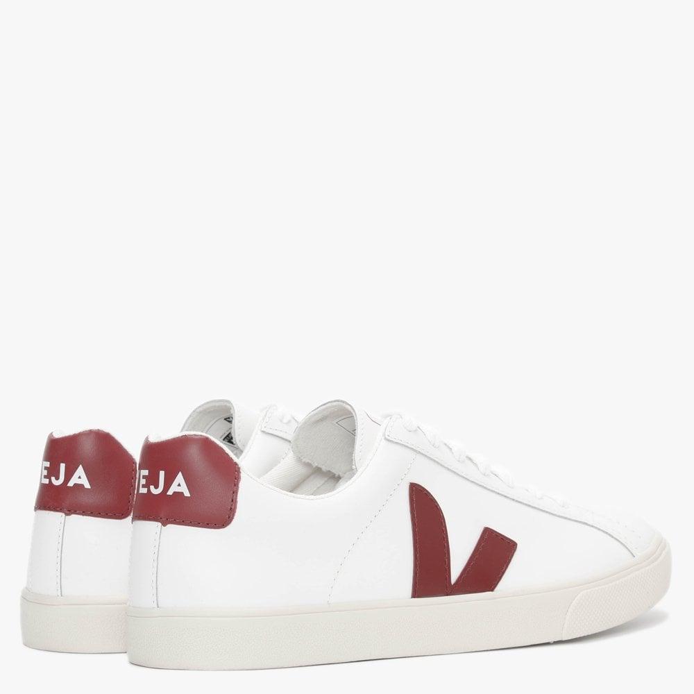 Veja Esplar Logo Extra White Marsala Leather Trainers | Lyst