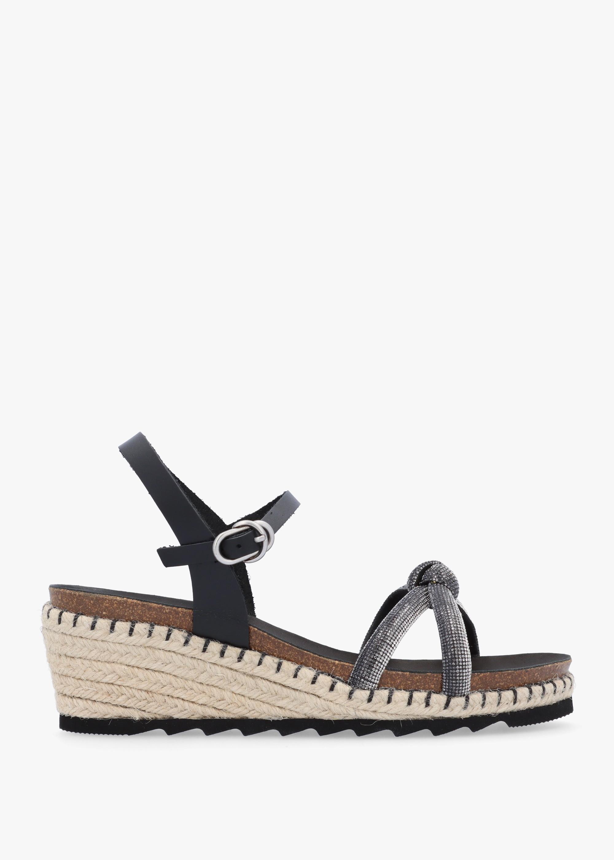 Designer black wedge fashion sandals