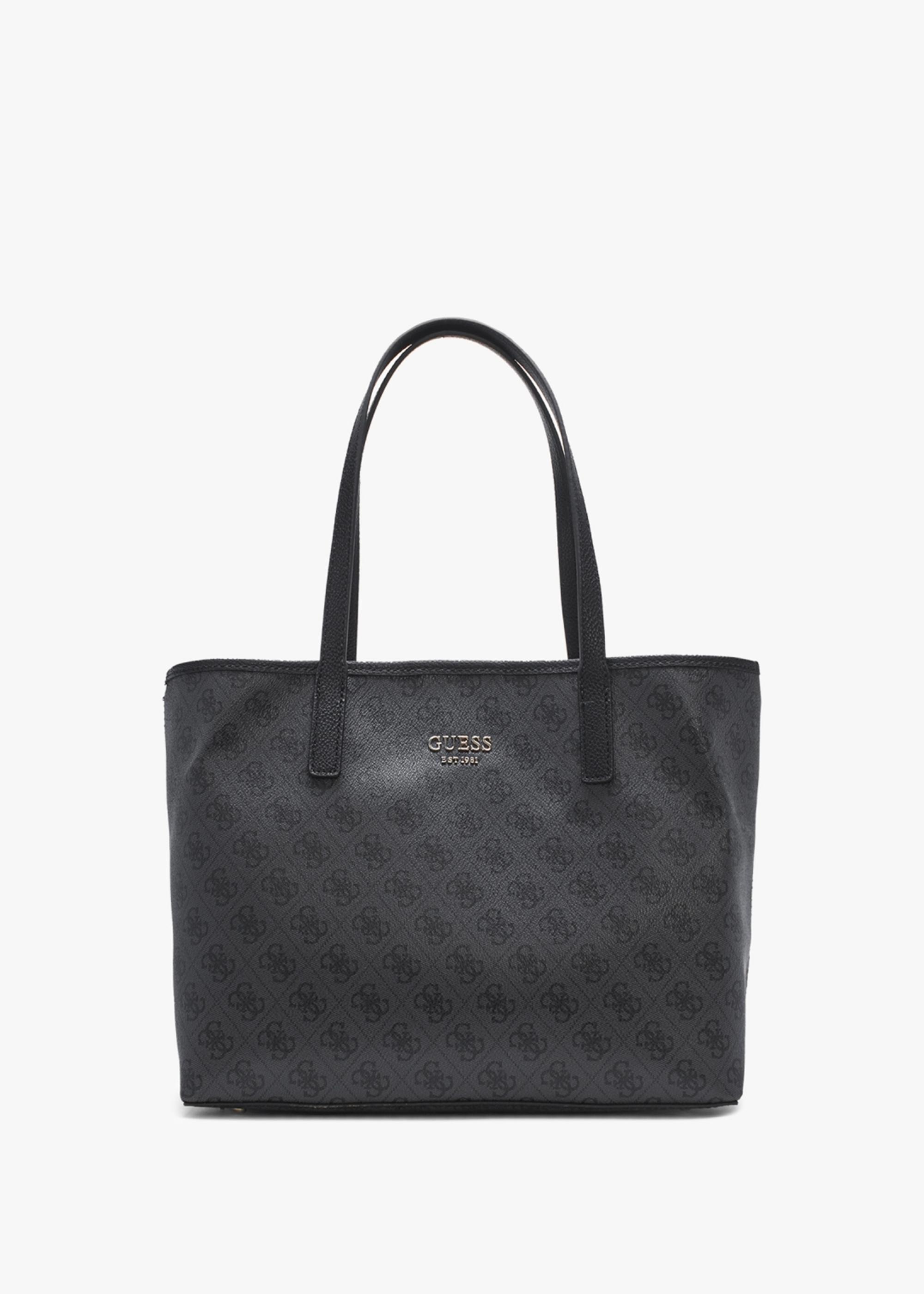 Guess Vikky Tote Handbags Black Logo : One Size