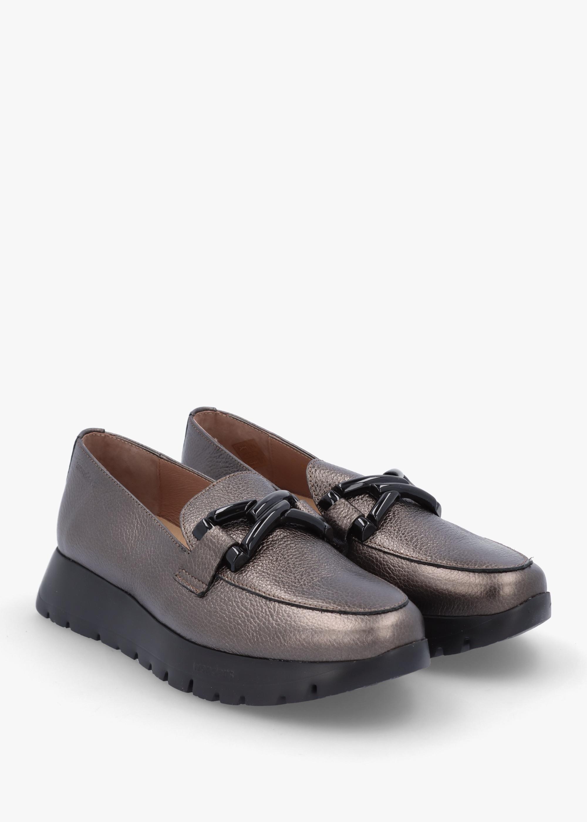 Zapatos planos de mujer Wonders Rose A-2453 piel vacuno color negro