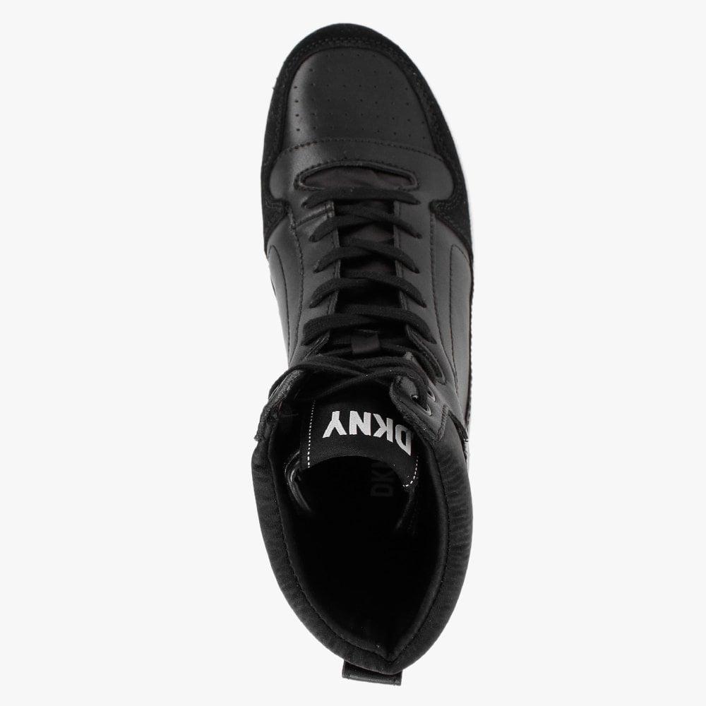 DKNY Mayzi Black Leather High Top Trainers | Lyst