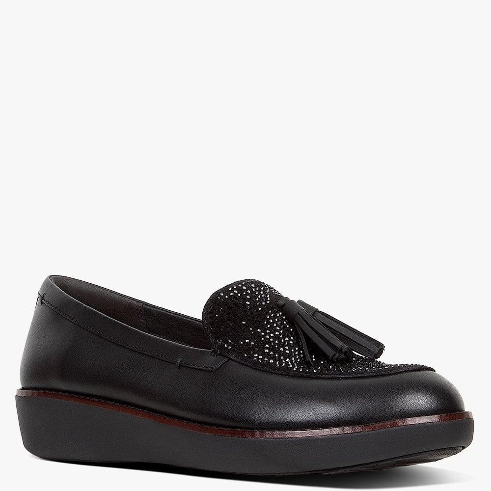 Fitflop Petrina Leather Moccasin Loafers in Black Lyst