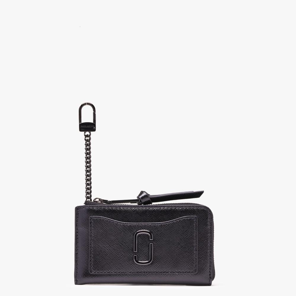 Marc Jacobs The Utility Snapshot Dtm Black Leather Top Zip Multi Wallet