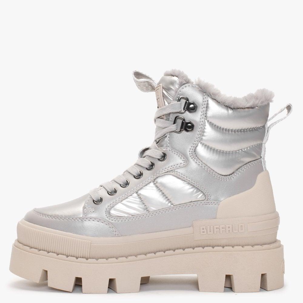 Buffalo Raven Mid Grey Snow Boots in Gray | Lyst