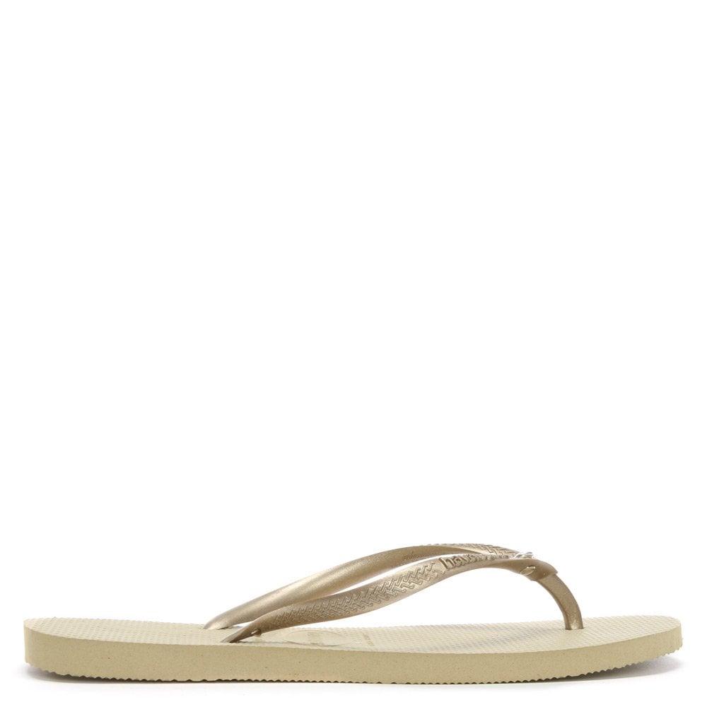 gold havaianas with diamante