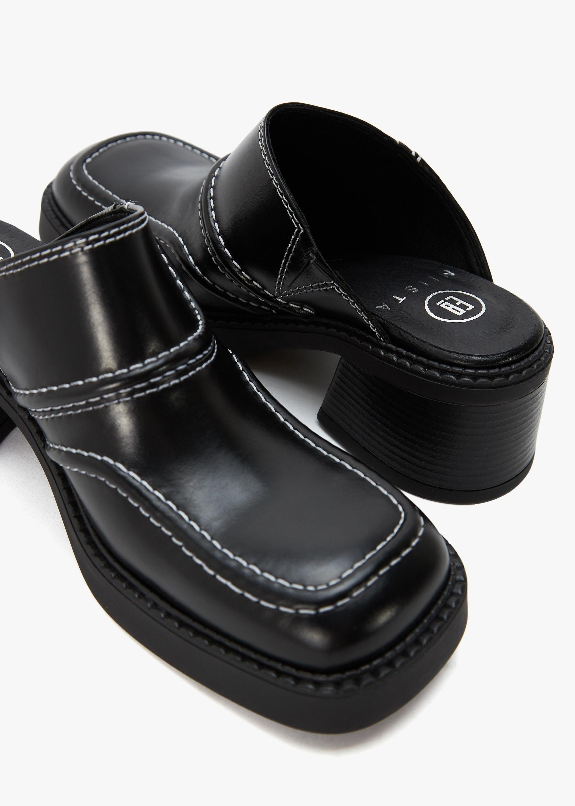 完売】Wilma Black 包み込め Mules シューズ MIISTA