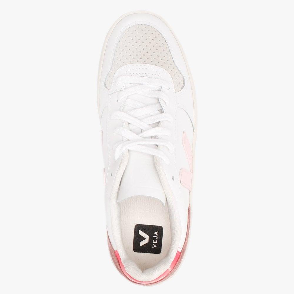 Veja V-10 Leather White Petale Rose Fluo Trainers - Lyst