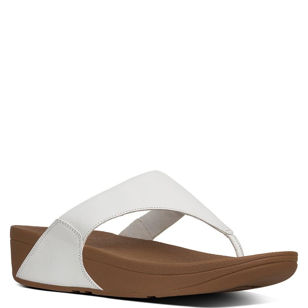 Fitflop Lulu White Leather Toe Post 