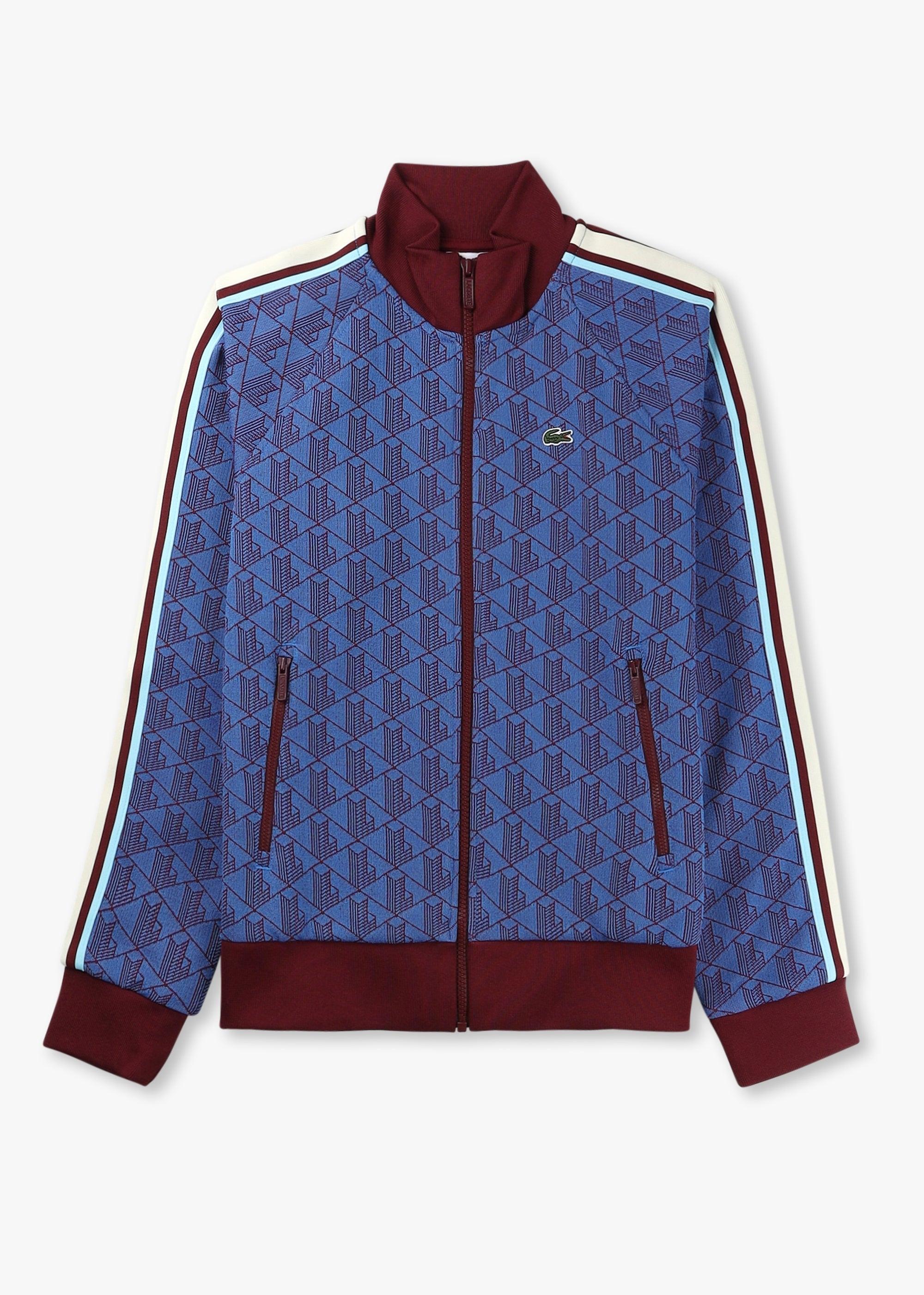 Lacoste Paris Monogram Blue/bordeaux Track Jacket | Lyst