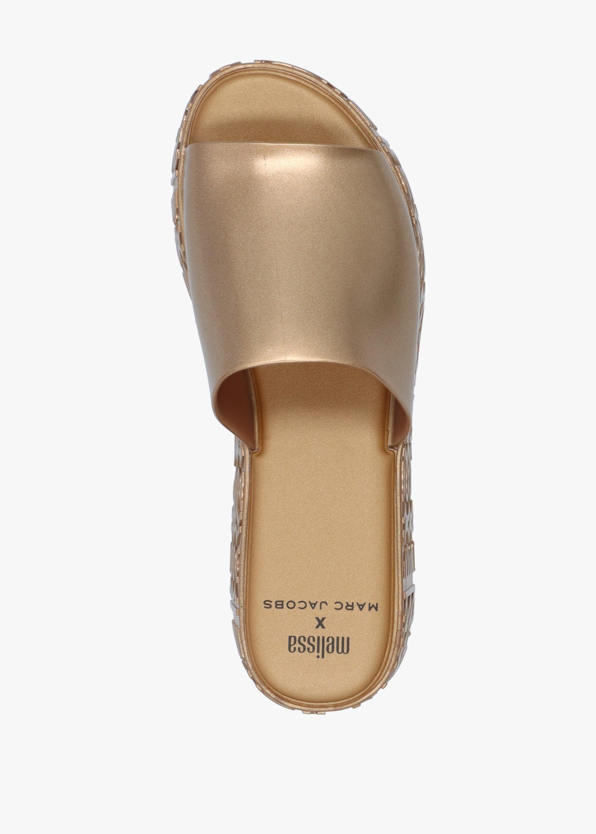 Marc Jacobs X Melissa Becky Gold Slab Sole Mules in White | Lyst