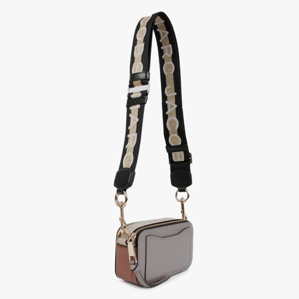 Marc Jacobs The Snapshot Logo Strap Cement Multi Leather Camera
