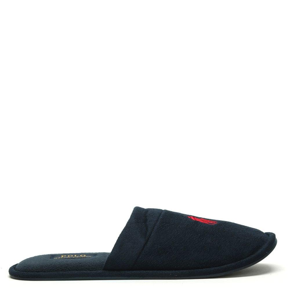 mens navy blue slippers