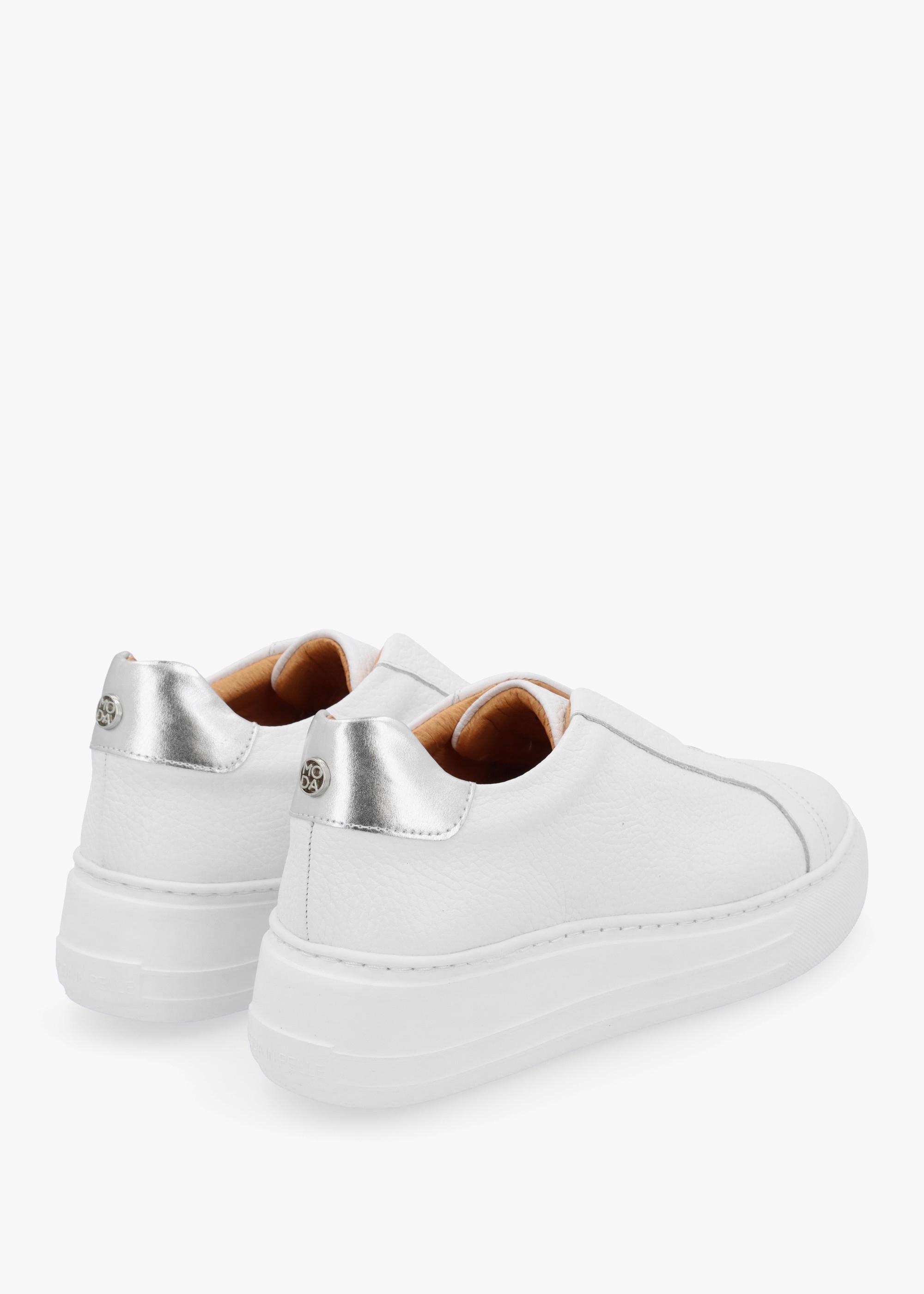 White Leather Trainers Trainers Laceless Leather Trainers Ladies
