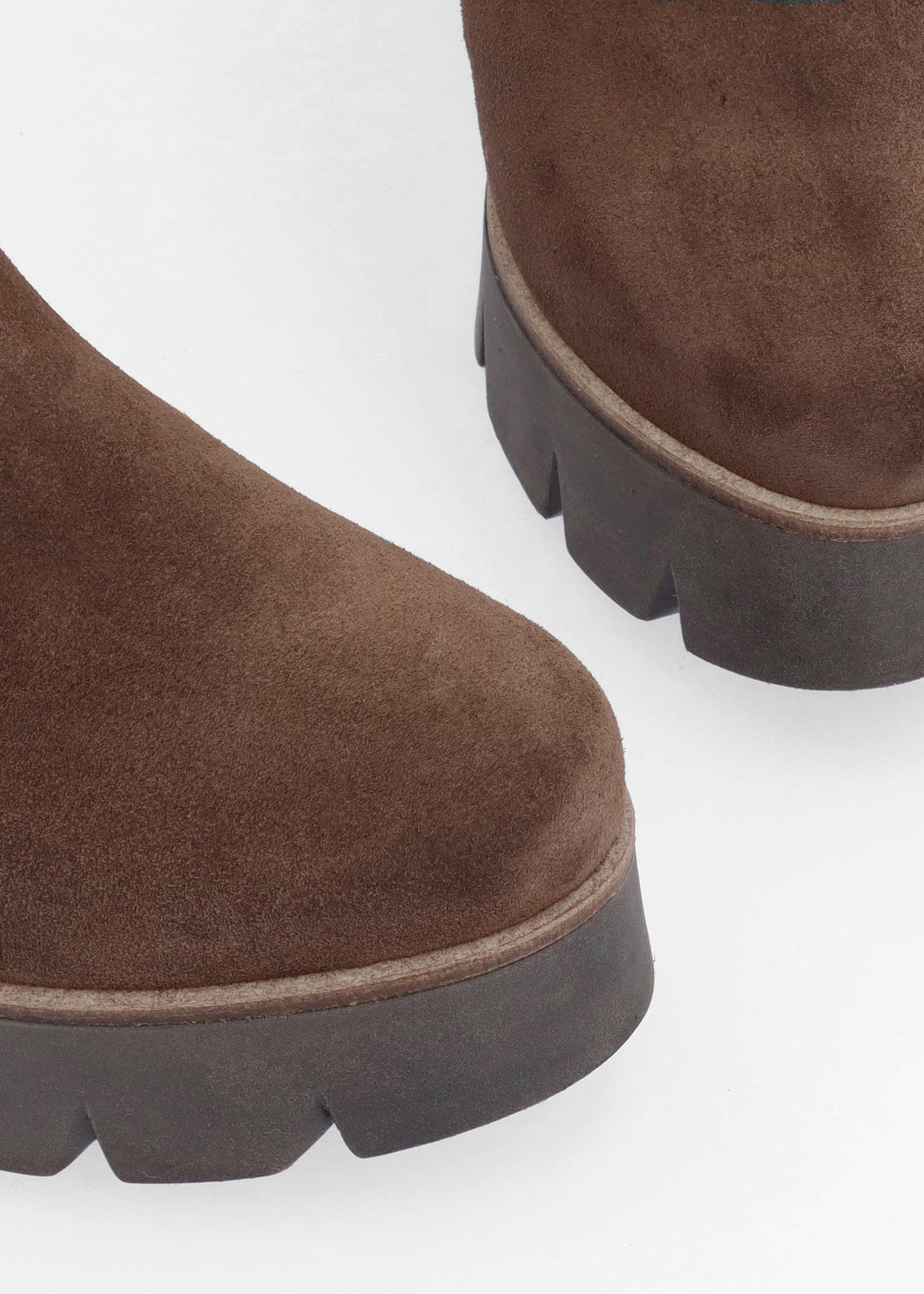 Alpe Alpaca Brown Suede Wedge Ankle Boots Lyst UK