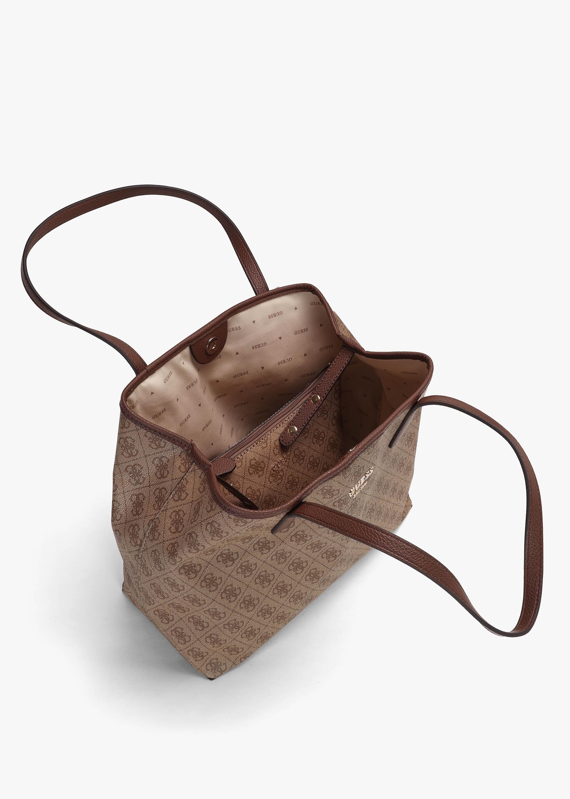 Guess Vikky Ii Latte Logo Tote Bag in Brown Lyst