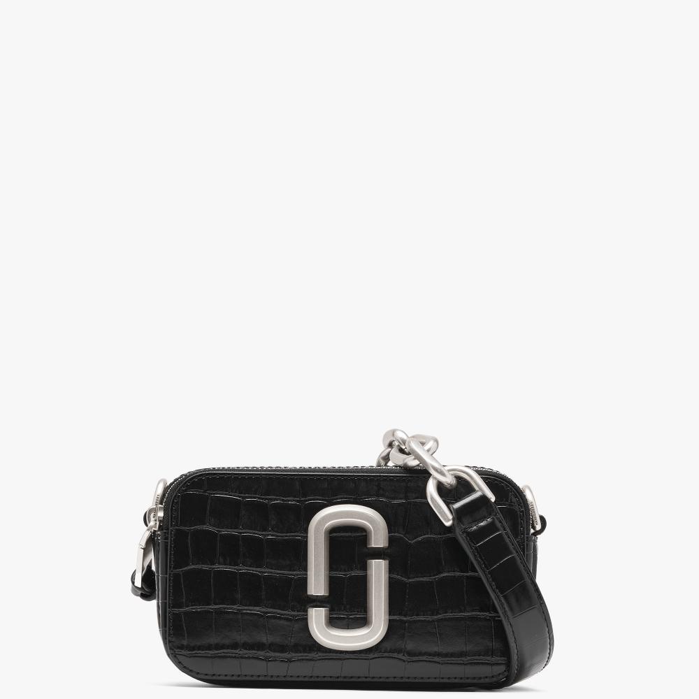 Marc Jacobs The Snapshot Croc Chain Black Leather Camera Bag Lyst