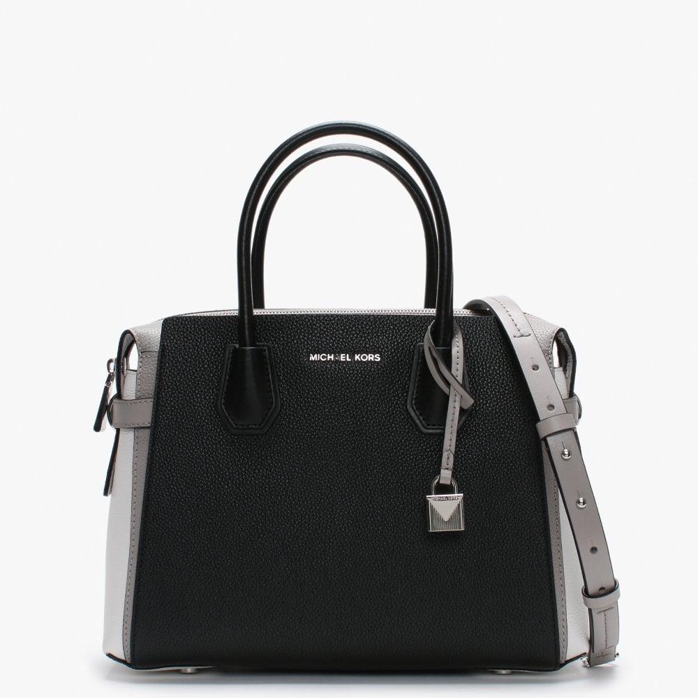 Mercer Medium Two-Tone Pebbled Leather Belted Satchel