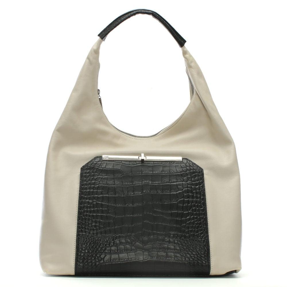 cream leather hobo bag