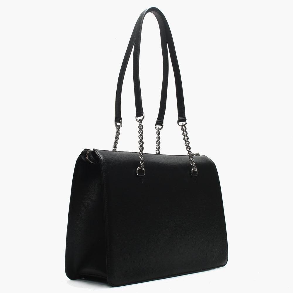 DKNY Bryant Black Textured Leather Large Top Zip Tote Bag - Lyst