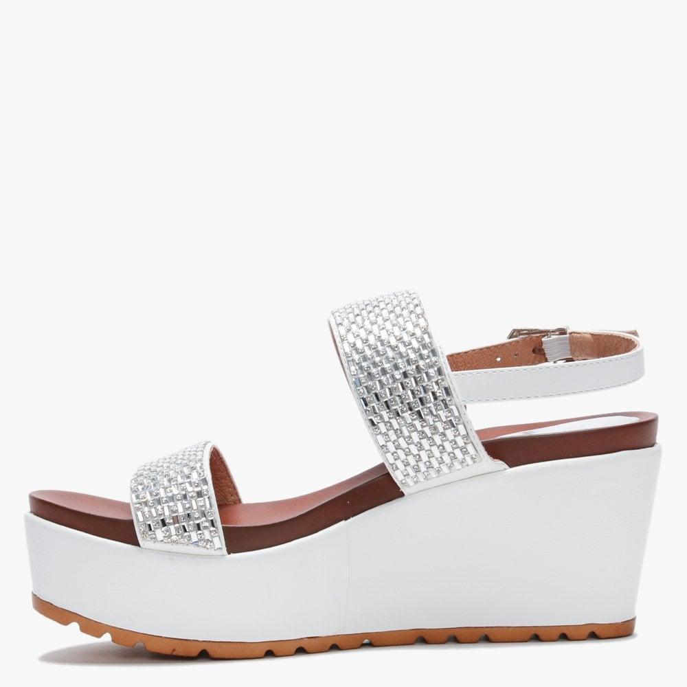moda in pelle white sandals
