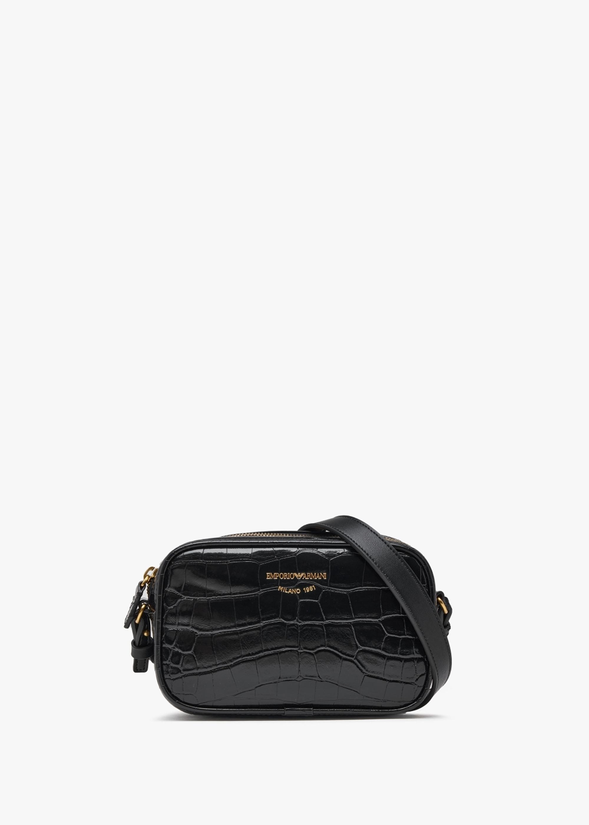 Emporio Armani Croc Ii Black Camera Bag Lyst