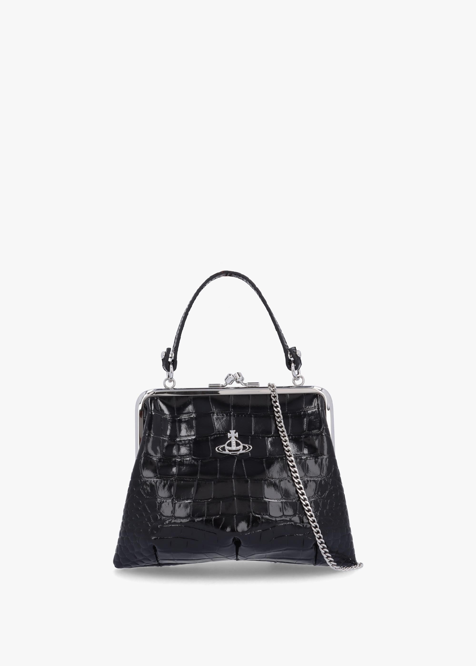 Vivienne Westwood Granny Frame Black Leather Croc Embossed Purse in Blue Lyst UK