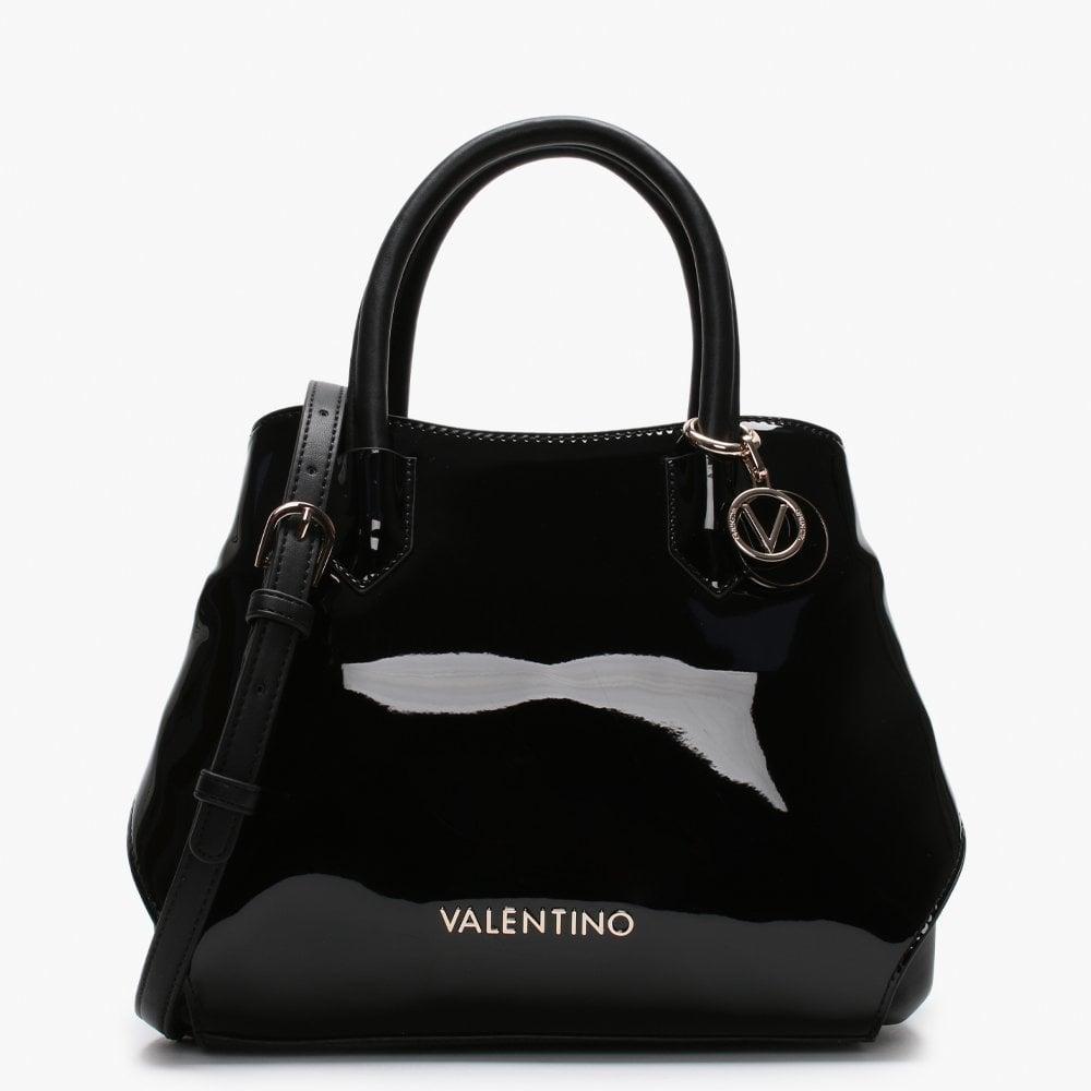 valentino by mario valentino patent black tote bag
