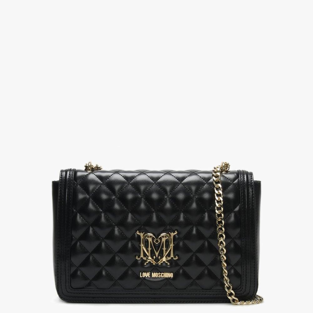 black quilted moschino bag