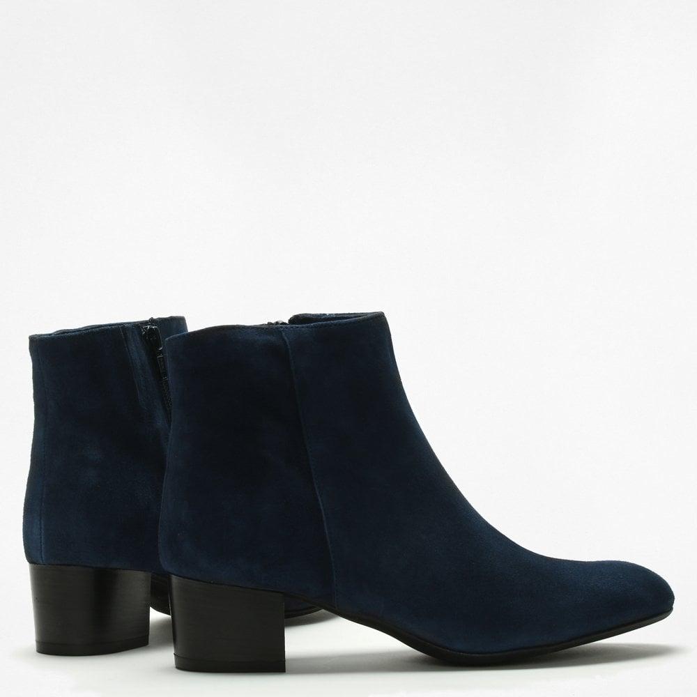 navy suede ankle boots
