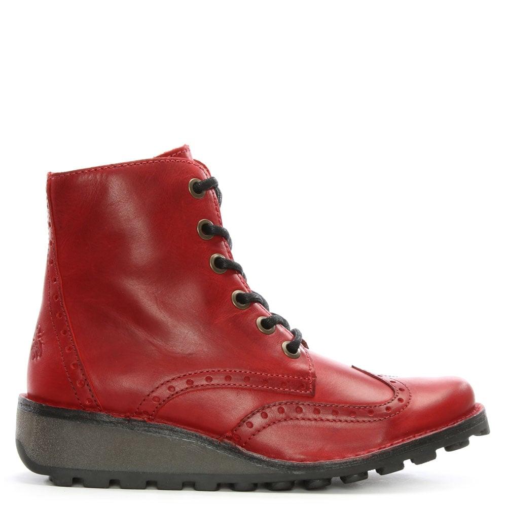 fly red ankle boots