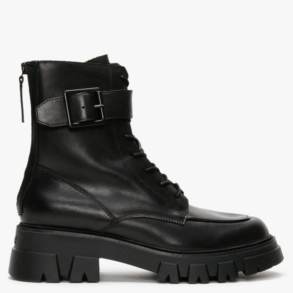 Ash Lewis Black Leather Biker Boots | Lyst