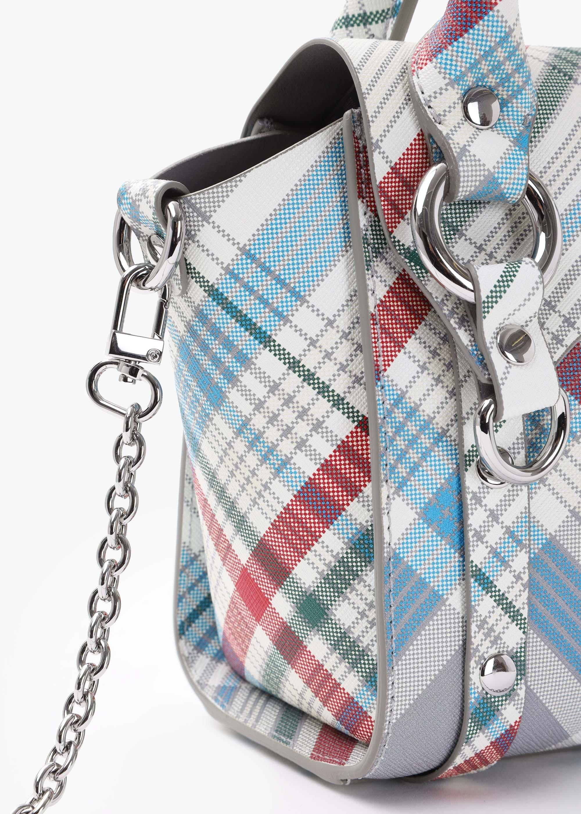 Vivienne Westwood Betty Mini Madras Check Leather Tote Bag
