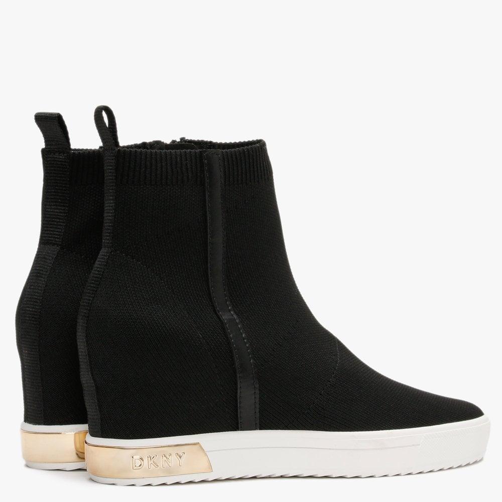 DKNY Cali Black Wedge Trainers | Lyst