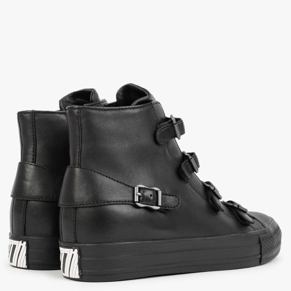 Ash Virgin Ii Black Leather Buckled High Top Trainers Lyst UK