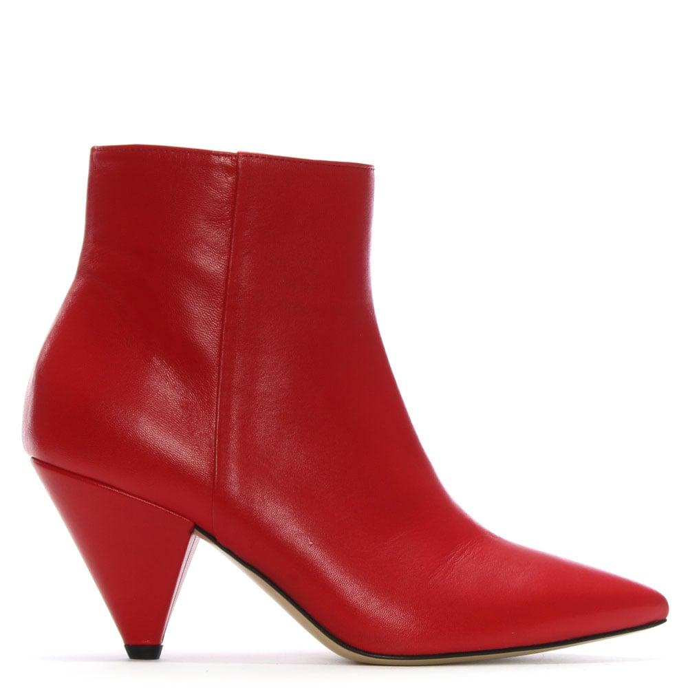 red cone heel boots