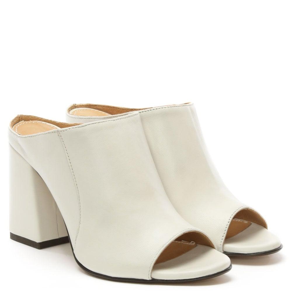 block heel leather mules