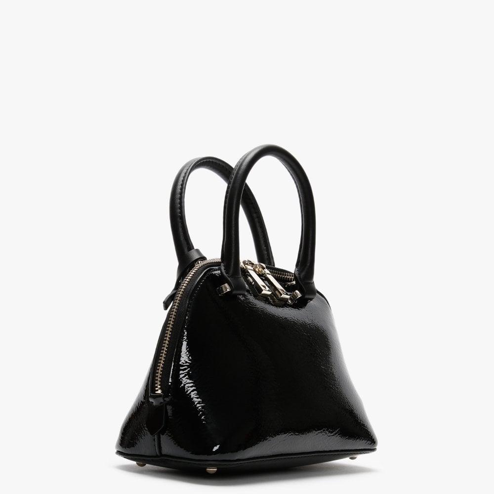 Guess Maddy Dome Black Patent Satchel Bag - Lyst