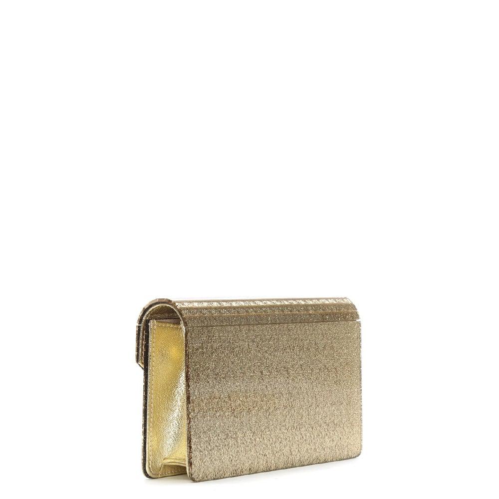 Michael Kors Barbara Gold Metallic Envelope Clutch Bag